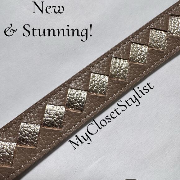 BANDOLIER Crossbody Leather Rare Luxury Strap NEW! UNICORN Greige Silver - Picture 4 of 4